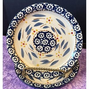 Temptations by Tara Old World Blue Floral Bread Butter Plates Plate‎ Set Of 2